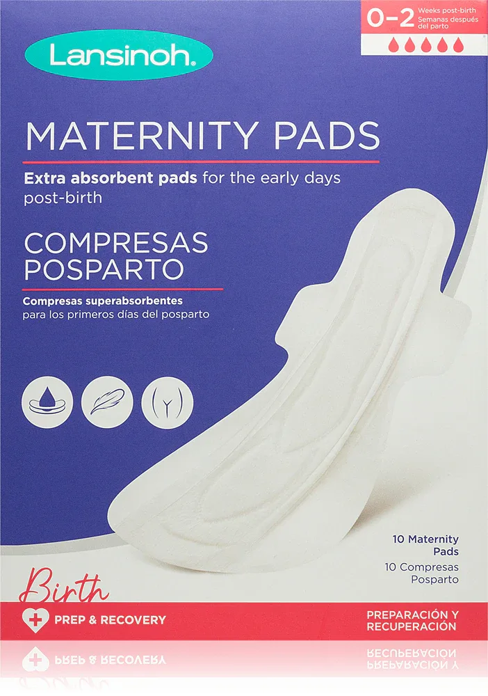 Послеродовые прокладки Lansinoh Maternity Pads 0-2 weeks с крылышками, 10 шт