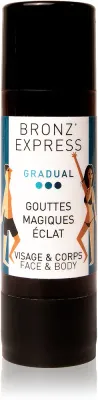 Средство для автозагара Bronz'Express Immediate Effect Magic Radiance Drops для лица, с постепенным эффектом, 30 мл