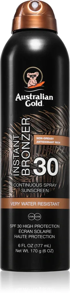 Эмульсия солнцезащитная Australian Gold Instant Bronzer для тела, ускоряет загар, 177 мл SPF 30