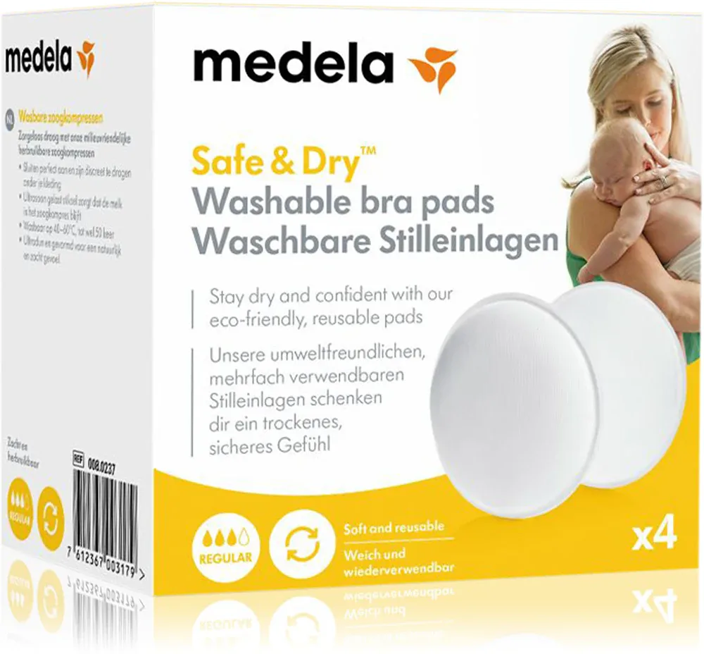 Вкладыши для бюстгальтера Medela Washable Bra Pads многоразовые, 4 шт