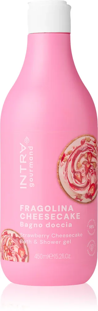 Гель для душа Phytorelax Laboratories Intra Gourmand Strawberry Cheesecake увлажняющий, с приятным ароматом, 450 мл
