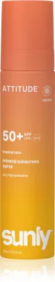 Крем солнцезащитный Attitude Sunly Tropical Coco водостойкий, для лица и тела, 75 мл