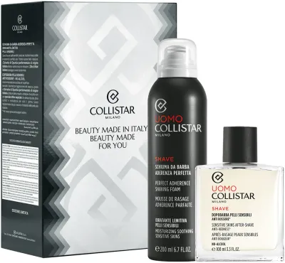 Набор для бритья Collistar Perfect Adherence Set мужской, пена для бритья и эмульсия после бритья, 1 шт