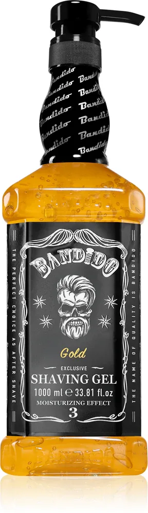 Гель для бритья BANDIDO Shaving Gel смягчающий, для всех типов кожи, 1000 мл, оттенок Gold Exclusive