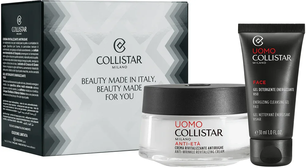 Набор для ухода за лицом Collistar Energizing Set мужской, гель для умывания и крем, 1 шт