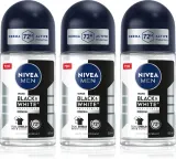 Антиперспирант-ролик NIVEA MEN Black White Invisible Original для мужчин, без следов на одежде, 3х50 мл — фото 1