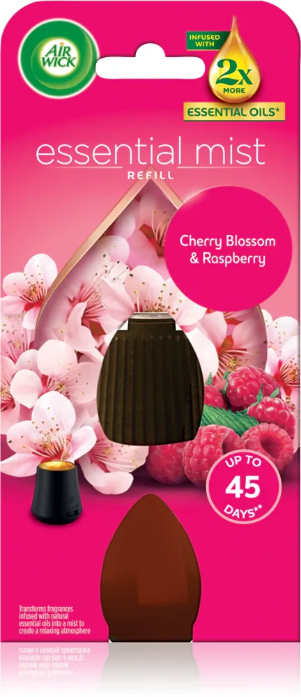 Сменный блок для аромадиффузора Air Wick Essential Mist Cherry Blossom Raspberry цветочно-фруктовый, 20 мл
