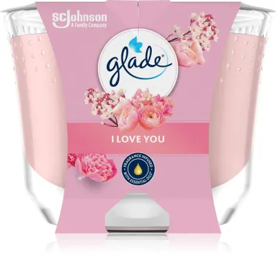 Свеча ароматическая GLADE I Love You с хлопковым фитилём, из растительных восков