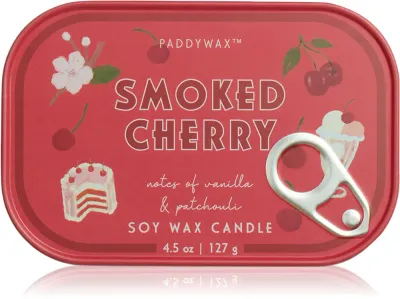 Свеча ароматическая Paddywax Bistro Tin Smoked Cherry восточно-фруктовая, два фитиля, 127 г