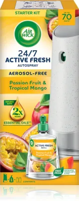 Освежитель воздуха Air Wick Active Fresh Passion Fruit Tropical Mango фруктовый, цитрусовый, 228 кг