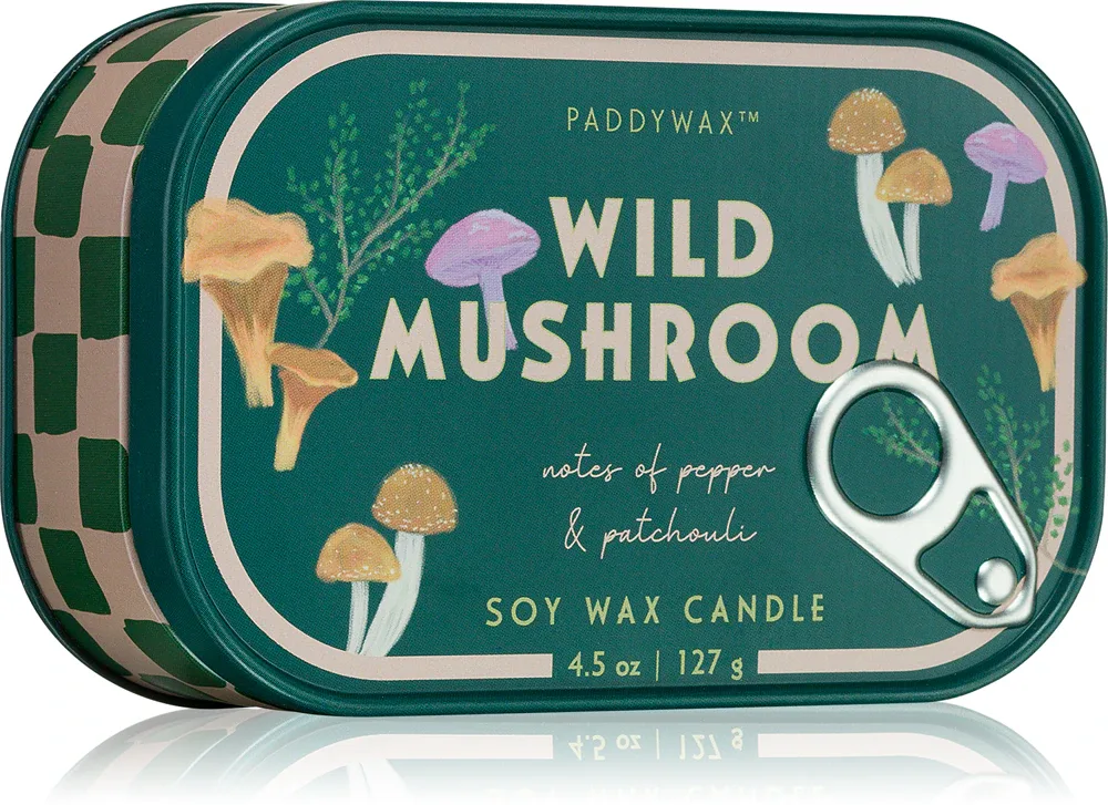Свеча ароматическая Paddywax Bistro Wild Mushroom зелёно-пряная, изготовлена вручную, 127 г