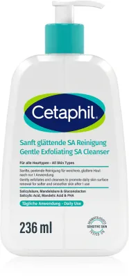 Гель для умывания Cetaphil Gentle Exfoliating SA Cleanser отшелушивающий, с кислотами AHA, BHA и PHA, 236 мл