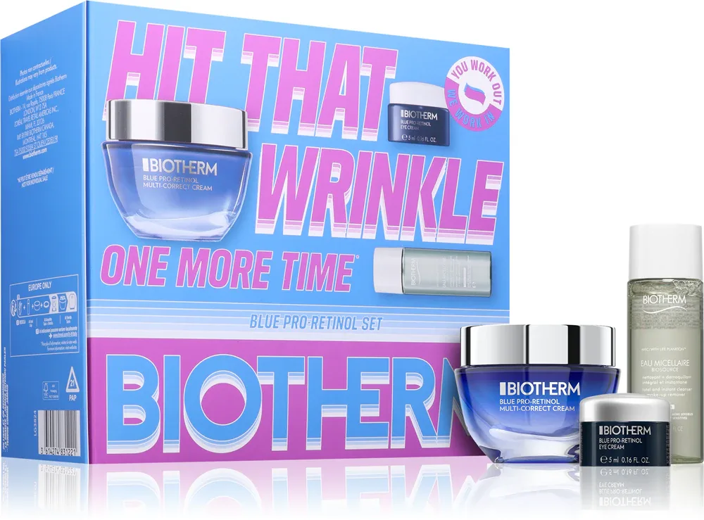 Набор косметики Biotherm Blue Pro-Retinol Multi Correct Cream подарочный, с кремом для лица и кремом для глаз