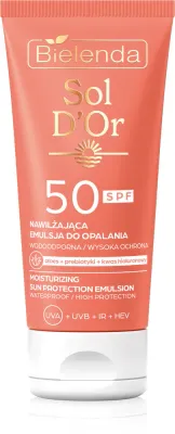 Эмульсия солнцезащитная Bielenda Sol D’or для лица, водостойкая, для чувствительной и сухой кожи, 150 мл