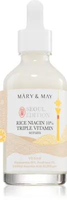 Mary&May Rice Niacin 10% Triple Vitamin Serum - Сыворотка для лица Mary May Rice Niacin 10% Triple Vitamin Serum с ниацинамидом и витамином E, 80 мл, 80 мл