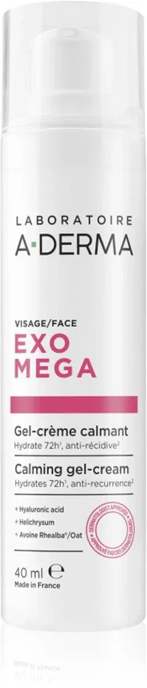 Гель-крем для лица A-Derma Exomega Calming Gel-Cream увлажняющий, успокаивающий, для чувствительной и атопичной кожи, 40 мл