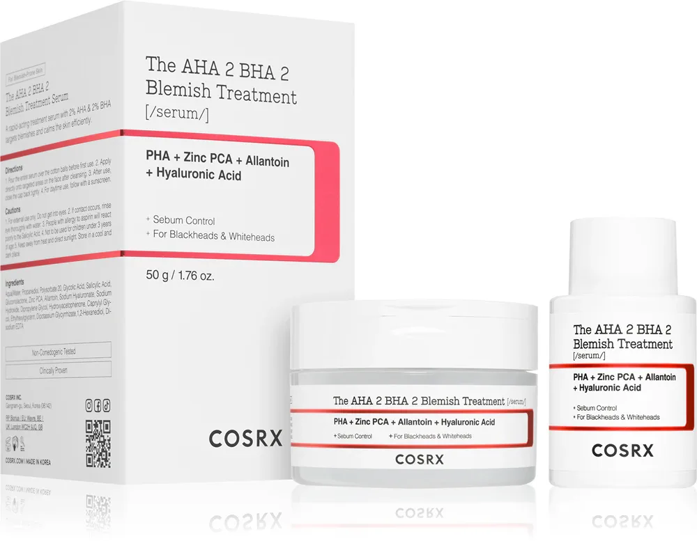 Сыворотка для лица Cosrx The AHA 2 BHA 2 Blemish Treatment Serum точечная, против несовершенств, 50 г