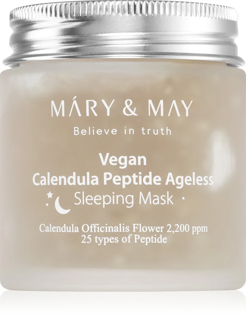 Mary&May Calendula Peptide Ageless Sleeping Mask - Ночная маска для лица Mary May Calendula Peptide Ageless Sleeping Mask с пептидами и календулой, 110 г, 110 г