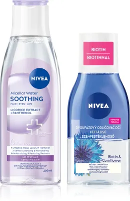 Набор для демакияжа NIVEA Face, мицеллярная жидкость и средство для водостойкого макияжа, 200 мл + 125 мл