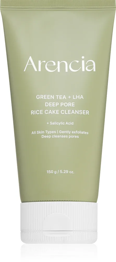 Средство для умывания Arencia Green Tea + LHA Deep Pore Rice Cake Cleanser отшелушивающее, для всех типов кожи, 150 г