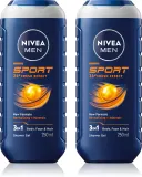 Гель для душа NIVEA MEN Sport с минералами, для тела и волос, 2х250 мл — фото 1