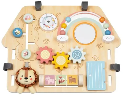 Доска развивающая 2Kids Toys Activity Board Lion´s House деревянная, для моторики, 1 шт 12m+