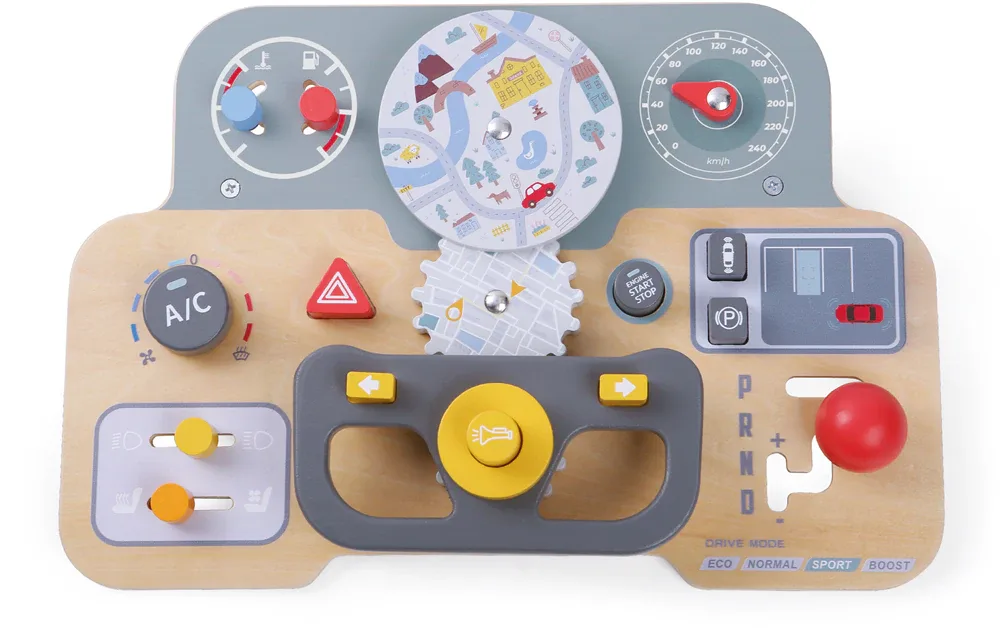 Доска развивающая 2Kids Toys Activity Board Car деревянная, с мотивом машины, 1 шт 12m+