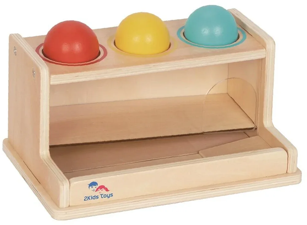 Игрушка деревянная 2Kids Toys Box with Balls с шариками, развивающая, 1 шт 6m+