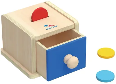 Копилка деревянная 2Kids Toys Money Box развивающая, 1 шт 12m+