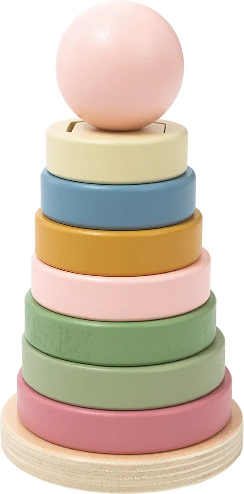 Пирамидка деревянная 2Kids Toys Stacking Tower Toy развивающая, 1 шт 12m+