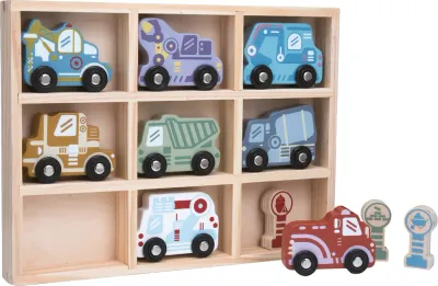 Набор машинок 2Kids Toys Wooden Car Set деревянных, подарочный, 12 шт 2y+