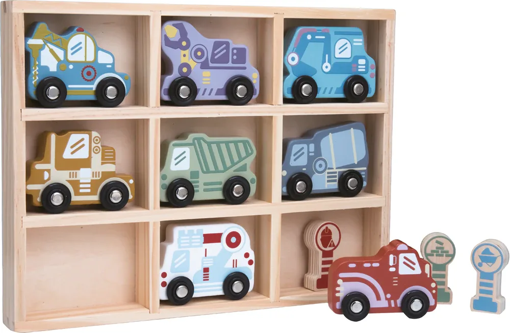 Набор машинок 2Kids Toys Wooden Car Set деревянных, подарочный, 12 шт 2y+
