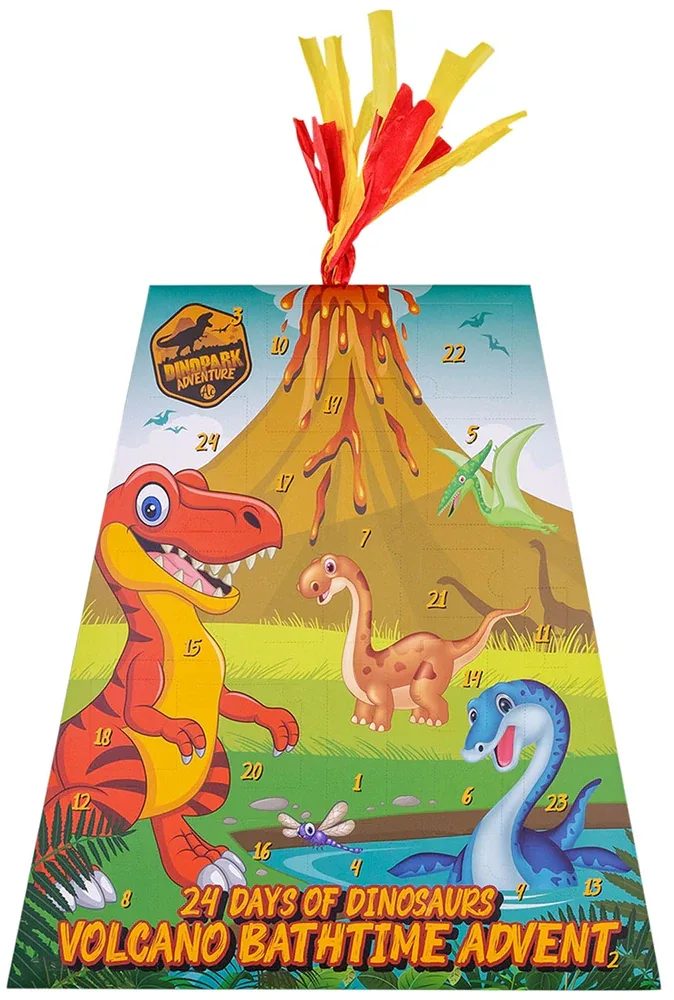 Адвент-календарь детский Accentra DINOPARK ADVENTURE с косметикой для ванны, 24 шт