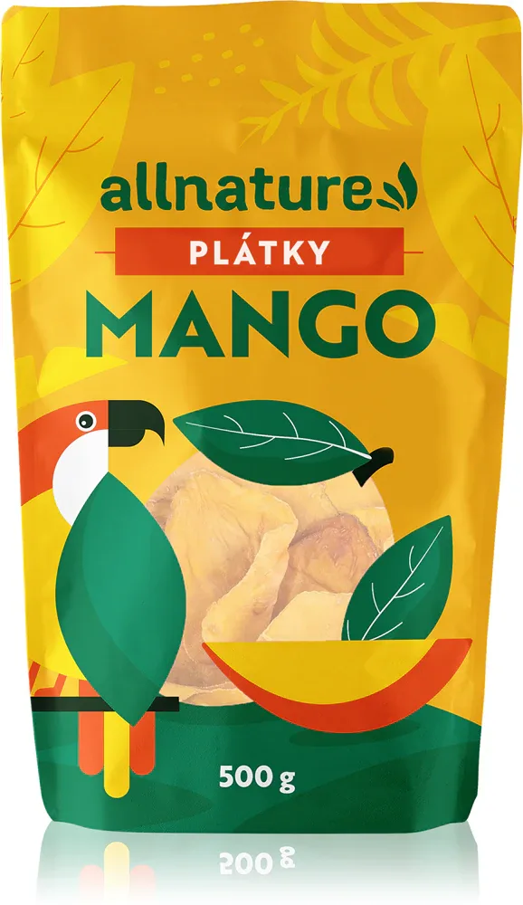 Манго сушёное Allnature Mango Slices, ломтиками, для перекуса, 500 г