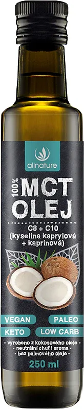 Масло Allnature Olej MCT из мякоти кокосового ореха, с нейтральным вкусом, 250 мл