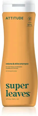 Шампунь для волос Attitude Super Leaves Volume Shine для объёма и блеска, для тонких волос, 473 мл