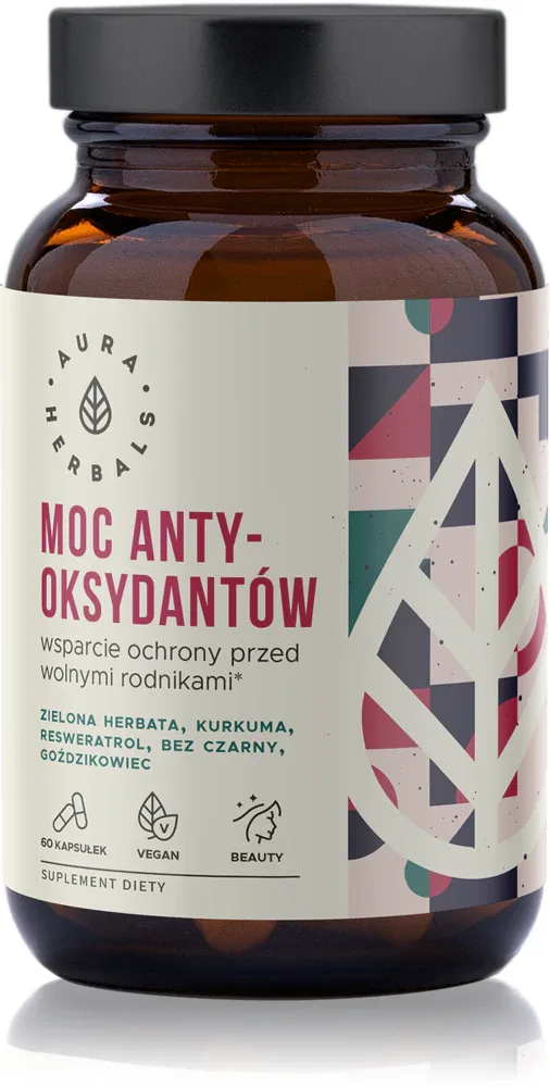 Добавка к пище Aura Herbals Moc Antyoksydantow vegan с растительными экстрактами, 60 капсул