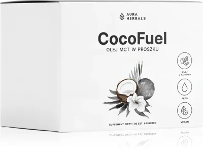 Добавка к пище Aura Herbals Coco Fuel Olej MCT w proszku в порошке, для растворения в воде, 30 шт