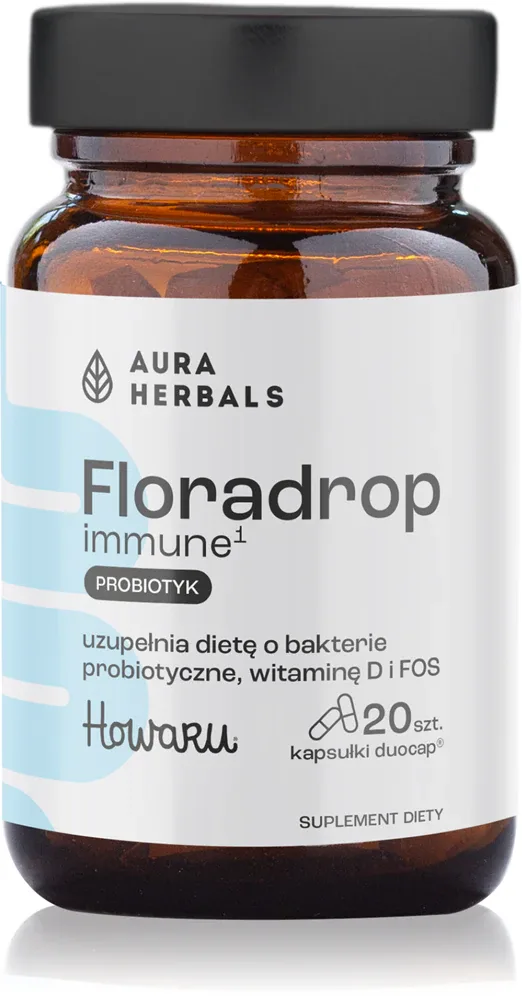 Добавка к пище Aura Herbals Floradrop immune Probiotyk для кишечной микрофлоры, 20 капсул