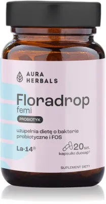 Добавка к пище Aura Herbals Floradrop femi Probiotyk для кишечной микрофлоры, 20 капсул