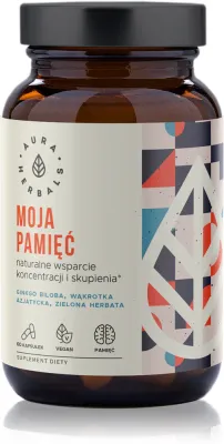 Добавка к пище Aura Herbals Moja Pamiec vegan капсулы для памяти и концентрации, 60 капсул