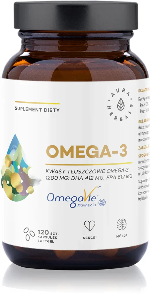 Добавка к пище Aura Herbals Omega 3 1200 mg с кислотами EPA и DHA, 120 капсул