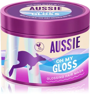Маска для волос Aussie Oh My Gloss Glossing Hair Mask с маслом макадамии, для блеска, 500 мл