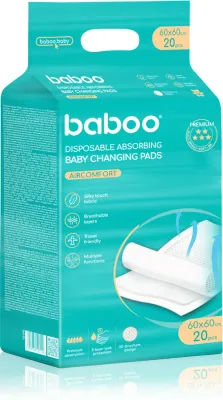 Подкладки для пеленания Baboo AirComfort Disposable Absorbing Changing Pads одноразовые, впитывающие, 20 шт 60x60 cm