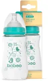 Бутылочка для кормления Baboo Anti-colic Glass Feeding Bottle Wide Neck стеклянная, с широким горлышком, 250 мл 3m+ — фото 3