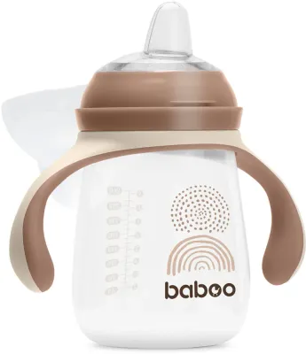 Кружка детская Baboo Cup with Silicone Spout с силиконовым носиком, с ручками, 260 мл Au Naturale 6m+