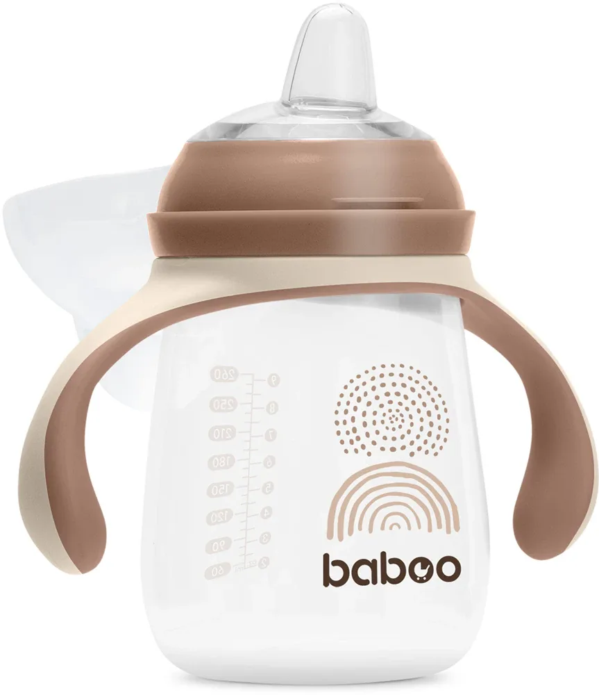 Кружка детская Baboo Cup with Silicone Spout с силиконовым носиком, с ручками, 260 мл Au Naturale 6m+