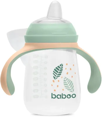 Кружка детская Baboo Cup with Silicone Spout с силиконовым носиком, лёгкая, 260 мл Peachy Keen 6m+