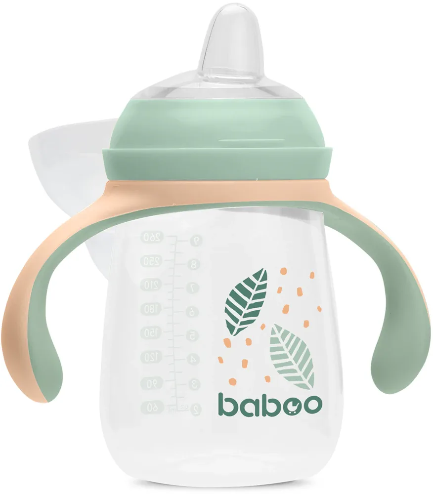 Кружка детская Baboo Cup with Silicone Spout с силиконовым носиком, лёгкая, 260 мл Peachy Keen 6m+