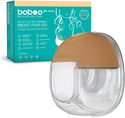 Молокоотсос электрический Baboo Electric Wearable Hands-free Breast Pump носимый, с дисплеем, 1 шт